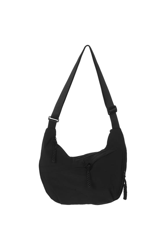 Versatile Black Canvas Crossbody Bag Chic Sling Bag with Breathable Comfortable Design