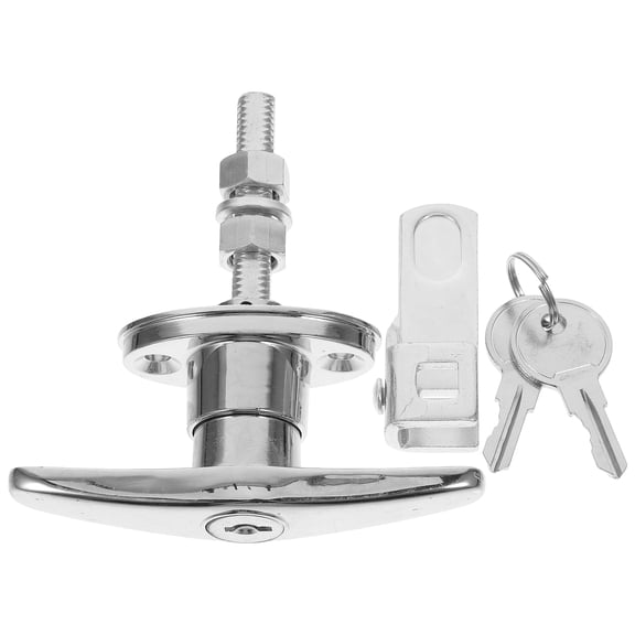 LOLIPPYY Durable Alloy T Handle Lock for Sliding Door and Garage Door Replacement Plated Silver