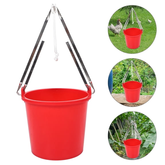 LOLIPPYY Versatile Red Plastic Utility Bucket for Car Tasks Household Use and Field Irrigation Projects