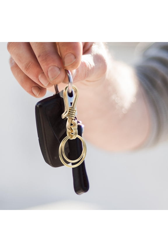 Vintage Brass Keychain with Flat Split , Car Key Holder for Secure Attachment and Everyday Use