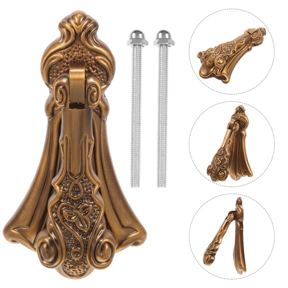 LOLIPPYY Vintage Golden Door Knocker Made from Sturdy Zinc Alloy for Front Door and Gate Use