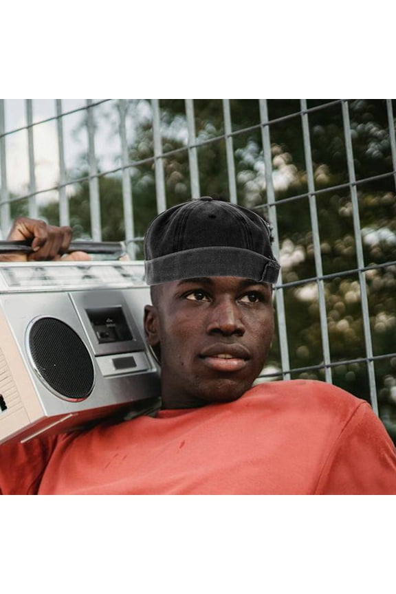 Vintage Grey Cotton Brimless Cap for Men Classic Sailor Style Fisherman Beanie Outdoor Cooling Hat