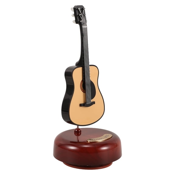 LOLIPPYY Vintage Guitar Music Box Wind Up Melody Box Multi Color Table Decor Ornament