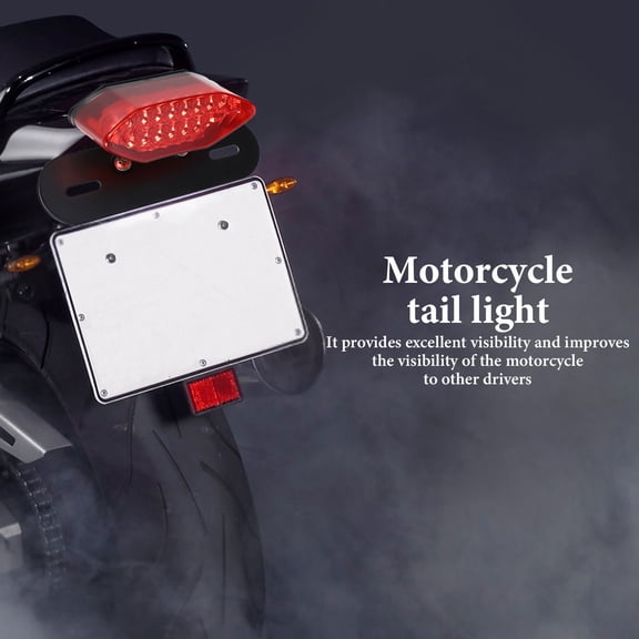 LOLIPPYY Vintage Red LED Motorcycle Tail Light Rear Brake Running Light with Iron and Plastic for Universal Motorbike