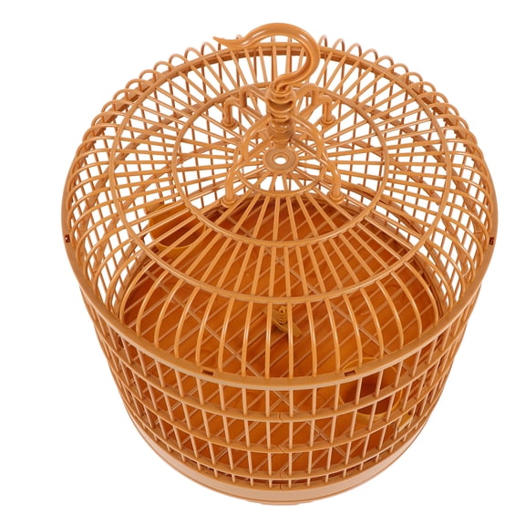 LOLIPPYY Vintage Round Bird Cage Hanging Plastic Cage for Small Pets Safe Reusable Chocolate Color