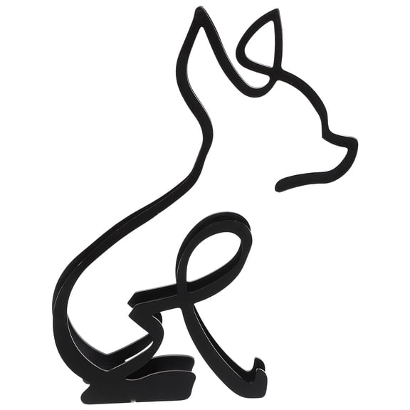 LOLIPPYY Vintage Style Black Metal Dog Figurine Tabletop Decoration with Smooth Surface
