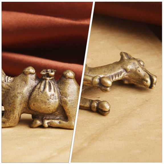 LOLIPPYY Vintage Style Copper Camel Brush Pen Rest Paperweight for Writing Pens