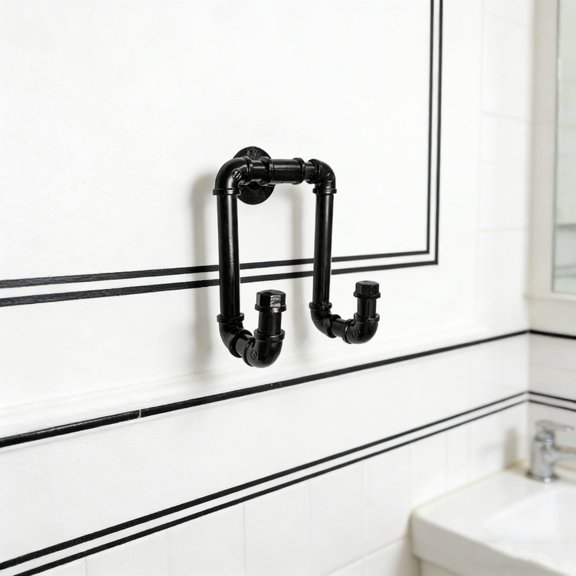 LOLIPPYY Vintage Style Iron Pipe Hooks Black Heavy Duty Wall Mount Hooks for Home