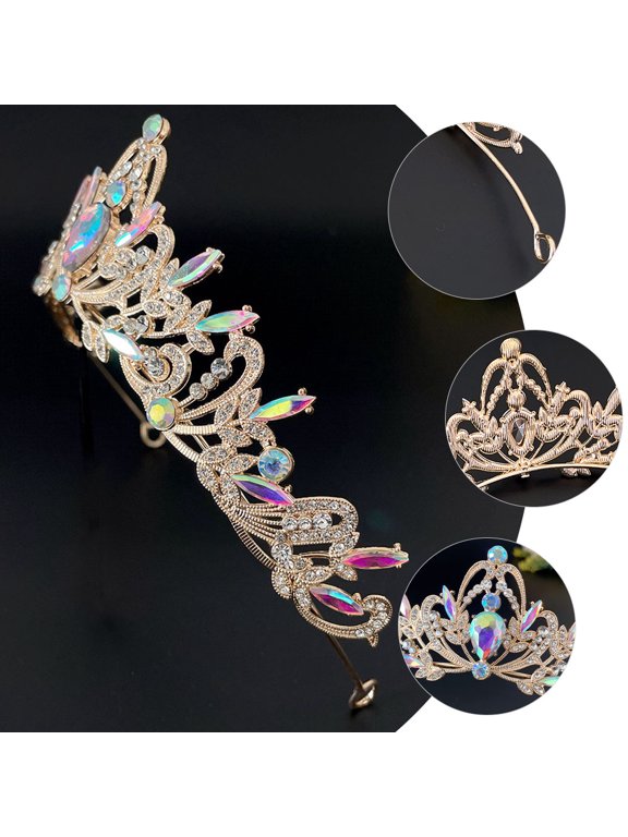 Crown Tiara Multi Rhinestone Zinc Alloy Wedding Bridal Decor