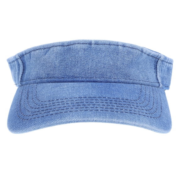 LOLIPPYY Vintage Washed Denim Visor Hat with Sweat Wicking Fabric for Golf Cycling and Tennis