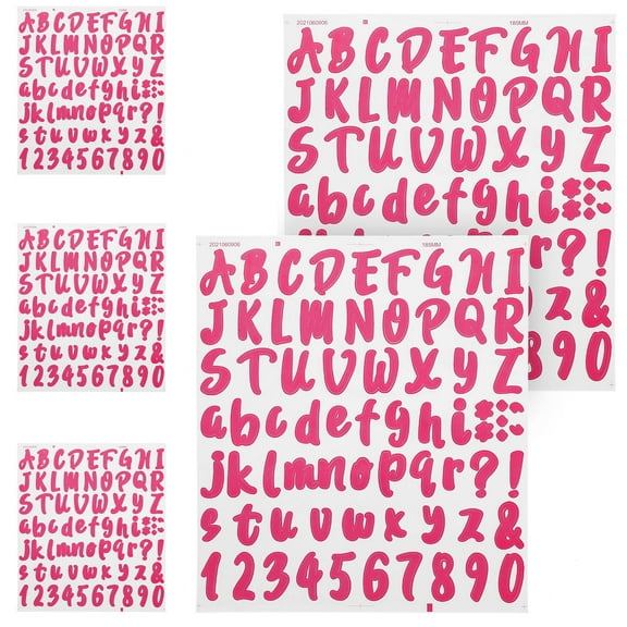 LOLIPPYY Vinyl Pink Alphabet Letter Sticker Self Adhesive Removable Decal for Smooth Surfaces