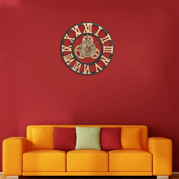 LOLIPPYY Visible Gear Wall Clock Clock Metal Silent Operation for Office 1Pack