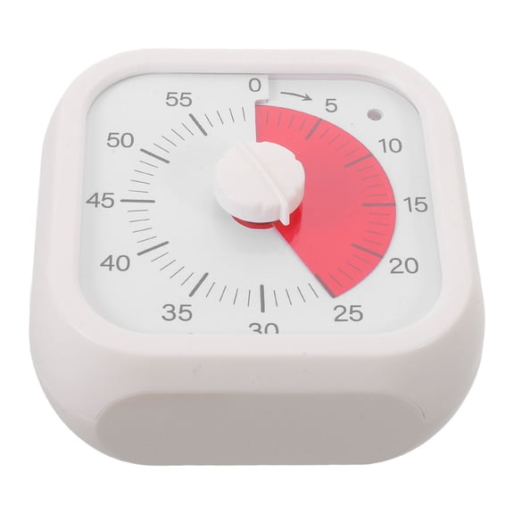 LOLIPPYY Visual Timer with Clip for Kitchen and Classroom Use White ABS Cooking and Activity Timer