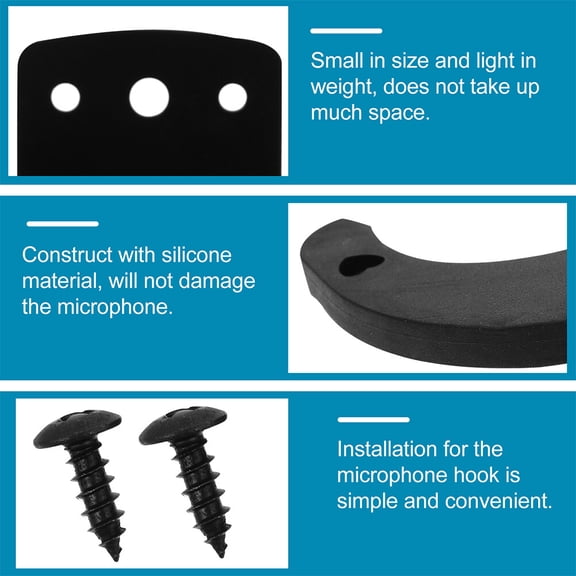 LOLIPPYY Wall Mic Mounts Black Anti-slip Mic Hanger 1Pcs