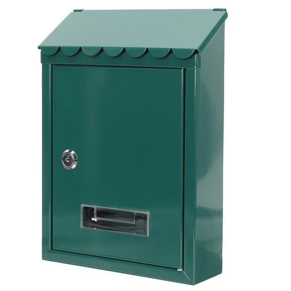 LOLIPPYY Rectangular Iron Mailbox Wall Mount Green for Outdoor Decoration 1Pack