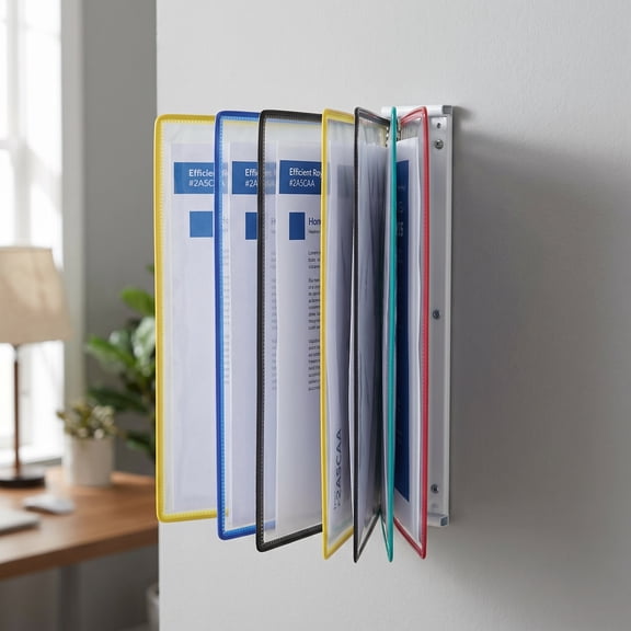 LOLIPPYY Wall Mount Reference Display Rack with Double Sided Flip Panels in Assorted Colors