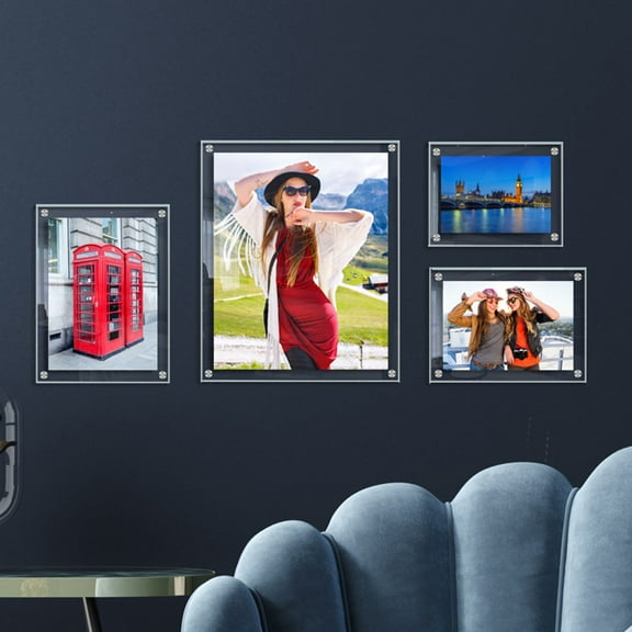 LOLIPPYY Wall Mounted Acrylic Photo Frame for Home Display Clear Picture Frame Decoration