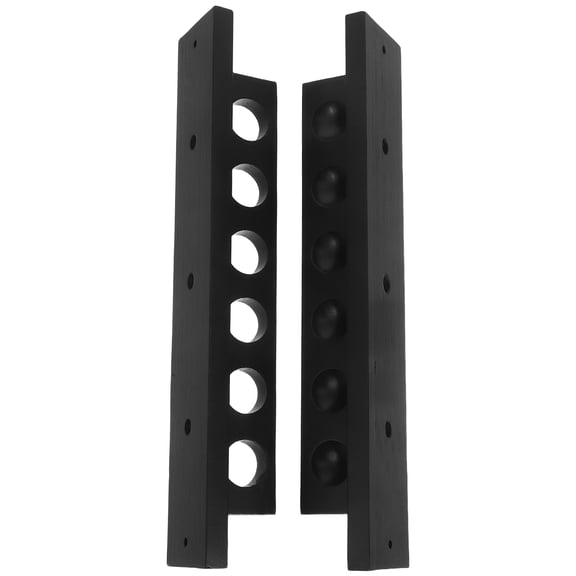 LOLIPPYY Wall Mounted Billiards Cue Rack Solid Wood Holder with 6 Cue Capacity Black Storage