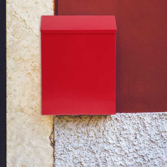 LOLIPPYY Wall Mounted Mailbox Red Lockable European Style Letter Post Box Waterproof and Durable