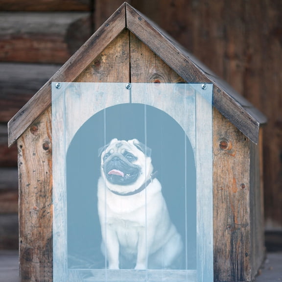 LOLIPPYY Warehouse Curtains Dog Door Curtain PVC Sky-blue Insulation for Pet Doorway 1Set