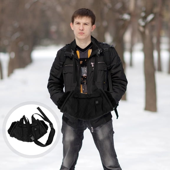 LOLIPPYY Warm Black Hand Muff Pouch with USB Connection for Outdoor Winter Storage