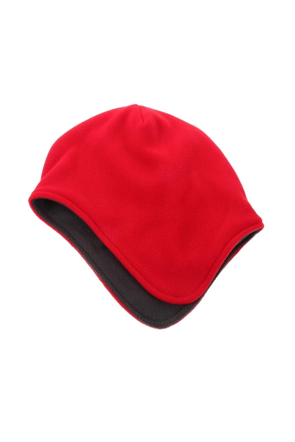 Warm Red Beanie Sleep Cap with Fleece Technology for Cold Defense and Cozy Night Wear