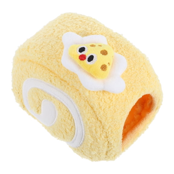 LOLIPPYY Warm Yellow Cotton Hamster Bed Roll Shape Hideaway House Plush Nest for Small Animals