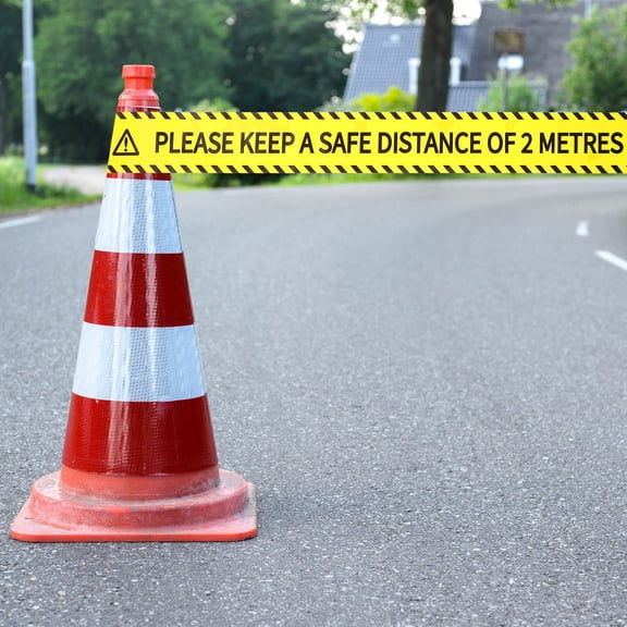 LOLIPPYY Warning Tape for Outdoor Use with Black Lettering on Yellow Background Tear Resistant Weatherproof