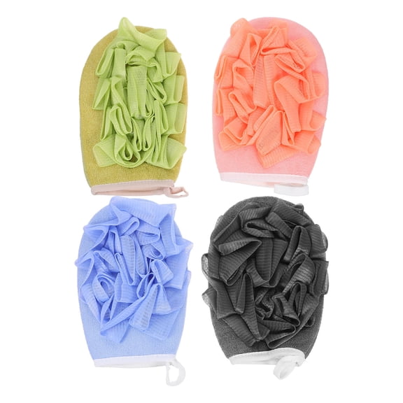 LOLIPPYY Scrubbing Gloves Assorted Color Bubble Maker 4Pcs