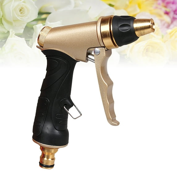 LOLIPPYY Watering Lance Adjustable High Pressure Water Nozzle Golden Copper 1Pack for Cleaning Bathrooms