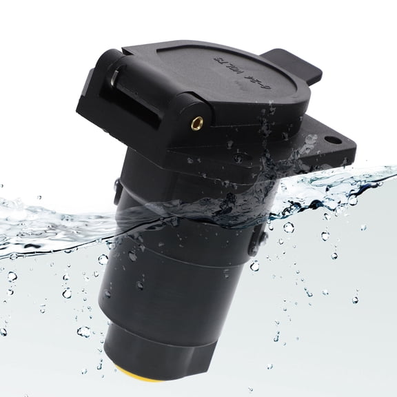LOLIPPYY Waterproof 7 Pin Trailer Socket Connector 12V with Safety Lock and Environmental Plastic
