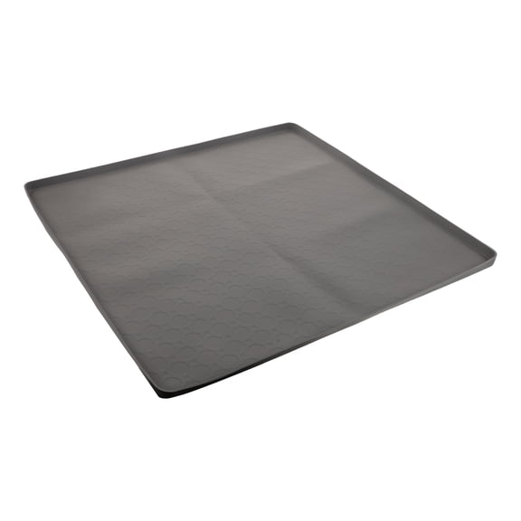 LOLIPPYY Waterproof Grey Silicone Trash Can Protector Mat with Raised Edge and Non Slip Stable Base