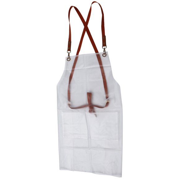LOLIPPYY Waterproof Kitchen Apron TPU White 1Set For Cooking And