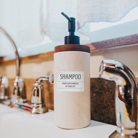 LOLIPPYY Waterproof Label Sticker for Bathroom Bottles White Self Adhesive Organizing Decals