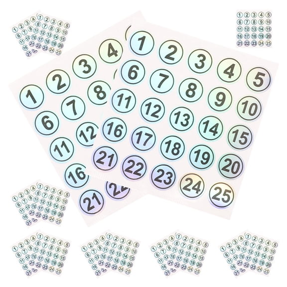 LOLIPPYY Waterproof Number Stickers Multi Adhesive Tear Resistant Labels for Bottles Cups Containers