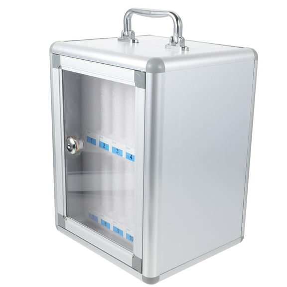 LOLIPPYY Waterproof Silver Cell Phone Locker Box with Handle for Secure Phone Storage