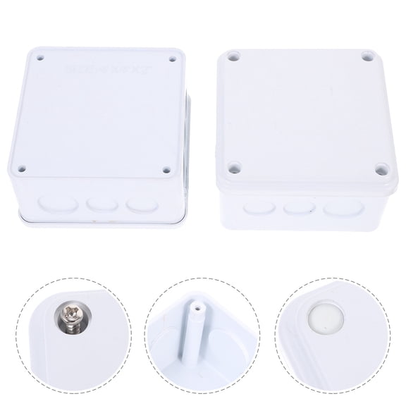 LOLIPPYY Watertight Outdoor Junction Box for Home Use, Durable ABS Waterproof Enclosure, White, 2 Pcs