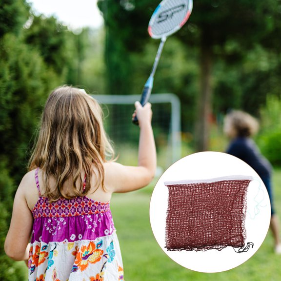 LOLIPPYY Wear Resist Badminton Net Dark Red with Small Mesh for Easy Fixing and High Visibility