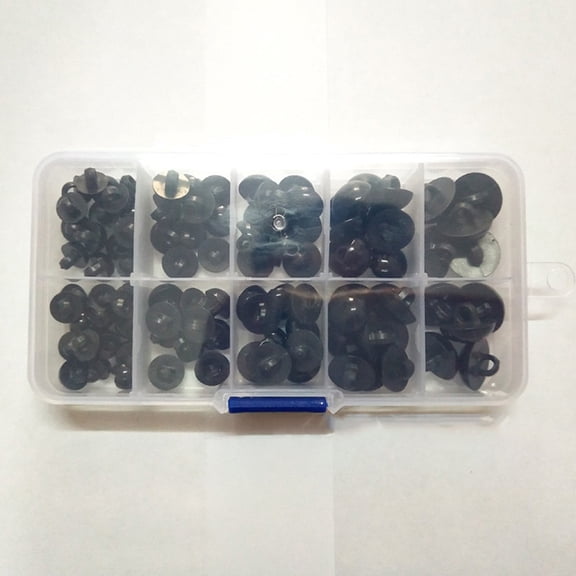 LOLIPPYY Wear Resistant Black Plastic Mushroom Buttons for DIY Sewing and Craft Projects