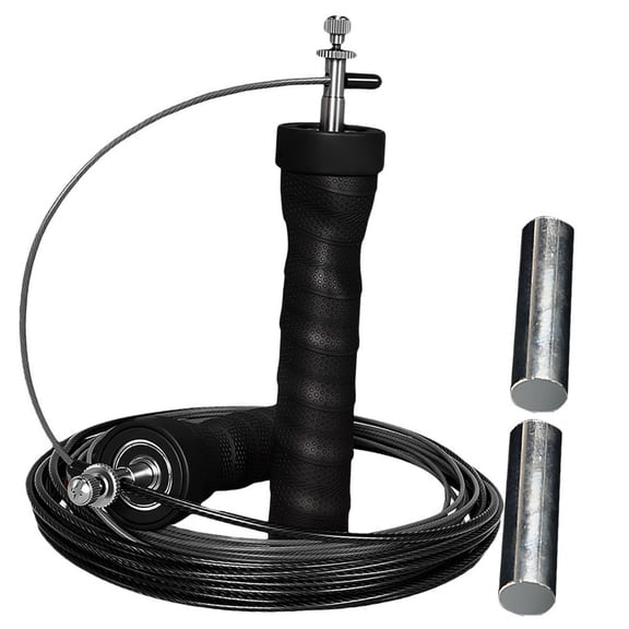 LOLIPPYY Wear Resistant Black Skipping Rope Breathable Non Slip for Outdoor Indoor Fitness