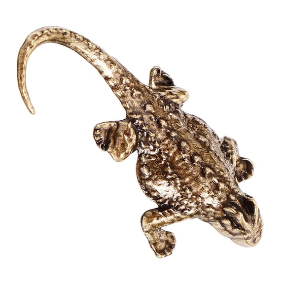 LOLIPPYY Golden Metal Lizard Statue Decorative Animal Figurine for Home and Office Decor