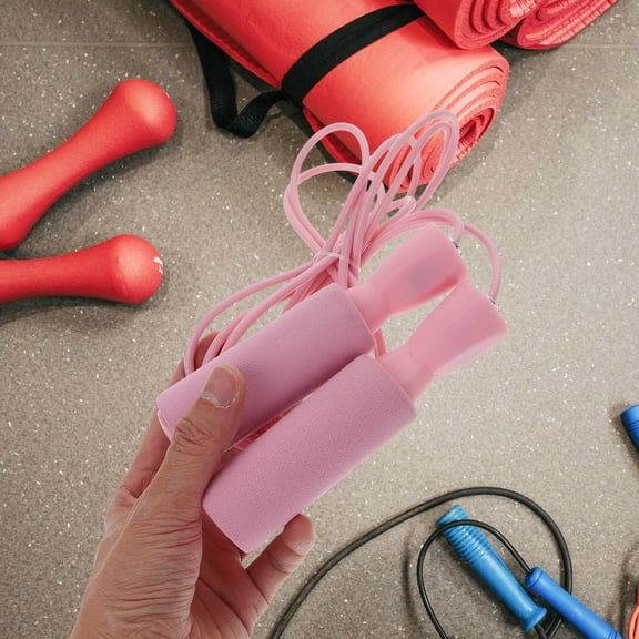 LOLIPPYY Wear Resistant Pink Jump Rope for Fitness Exercise with Ergonomic Handles and PVC Material