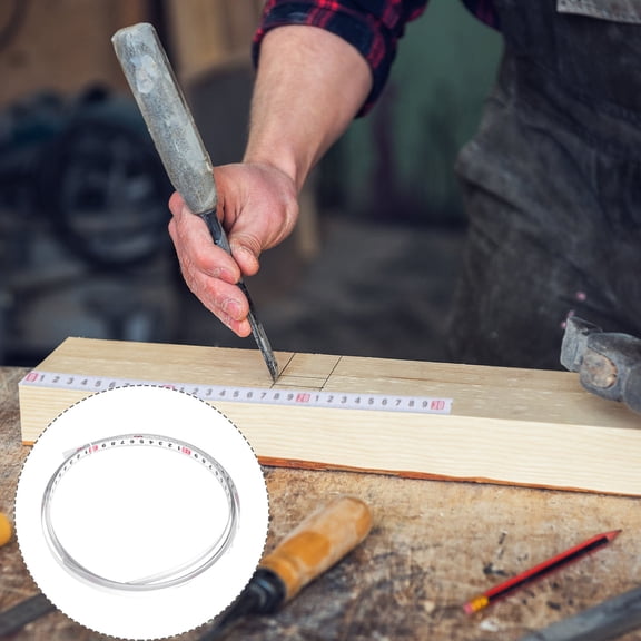 LOLIPPYY Wear Resistant White Steel Miter Track Tape with Metric Ruler for Tables and Machine Measuring