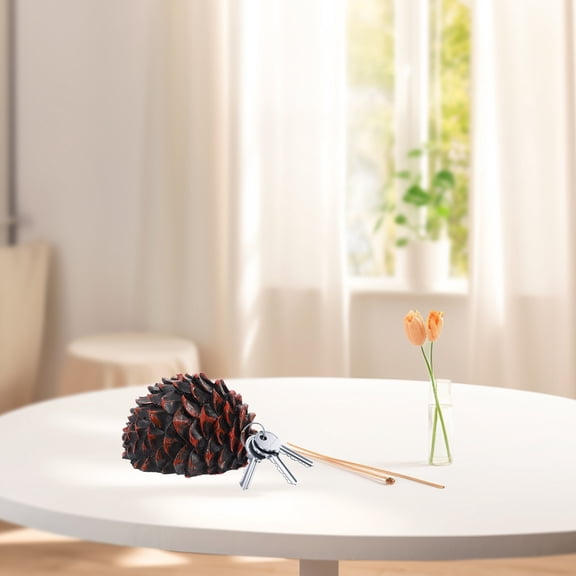 LOLIPPYY Weather Resistant Resin Key Storage Container Pine Cone Design for Outdoor Use