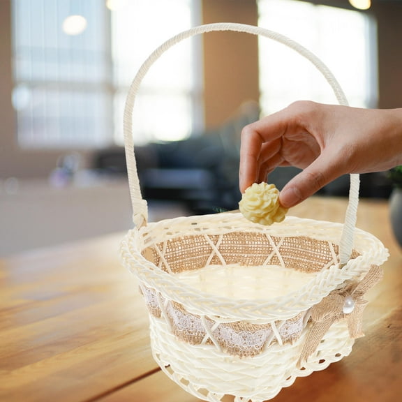 LOLIPPYY Weaving Flower Baskets For Events Khaki 1Set