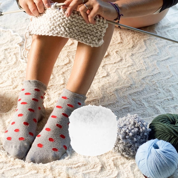 LOLIPPYY Weaving Yarn Coral Fleece Yarn Roll For DIY Enthusiasts Making Blankets Beige 1Pcs