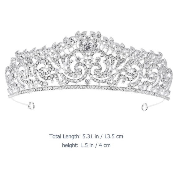 LOLIPPYY Wedding Bridal Crown Alloy Rhinestone Hair Jewelry for Ladies 1Pack