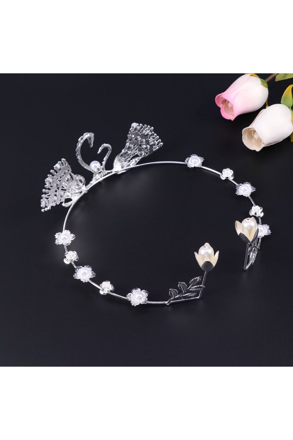 Wedding Cake with Swan Headband - Ideal for Parties, Photography, and Special Occasions