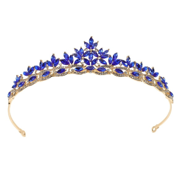 LOLIPPYY Wedding Crown for Bride: Leaf Shape Rhinestone Bridal Tiara - Bridal Crown Hair Jewelry for Bachelorette Birthday and Wedding Prom Party