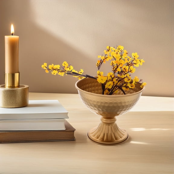 LOLIPPYY High Footed Iron Flowerpot Vase for Wedding Centerpiece, Decorative Wedding Floral Holder, 1 Piece